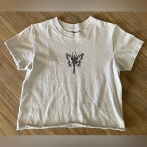 Brandy Melville White Butterfly Tee